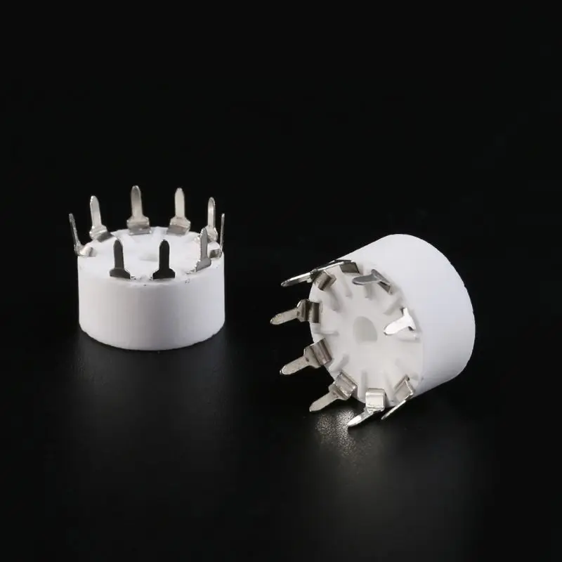 

10pcs 9-pin Outlet Electronic Tube Ceramic Sockets Gold Plated Tube Holder Audio Accessories