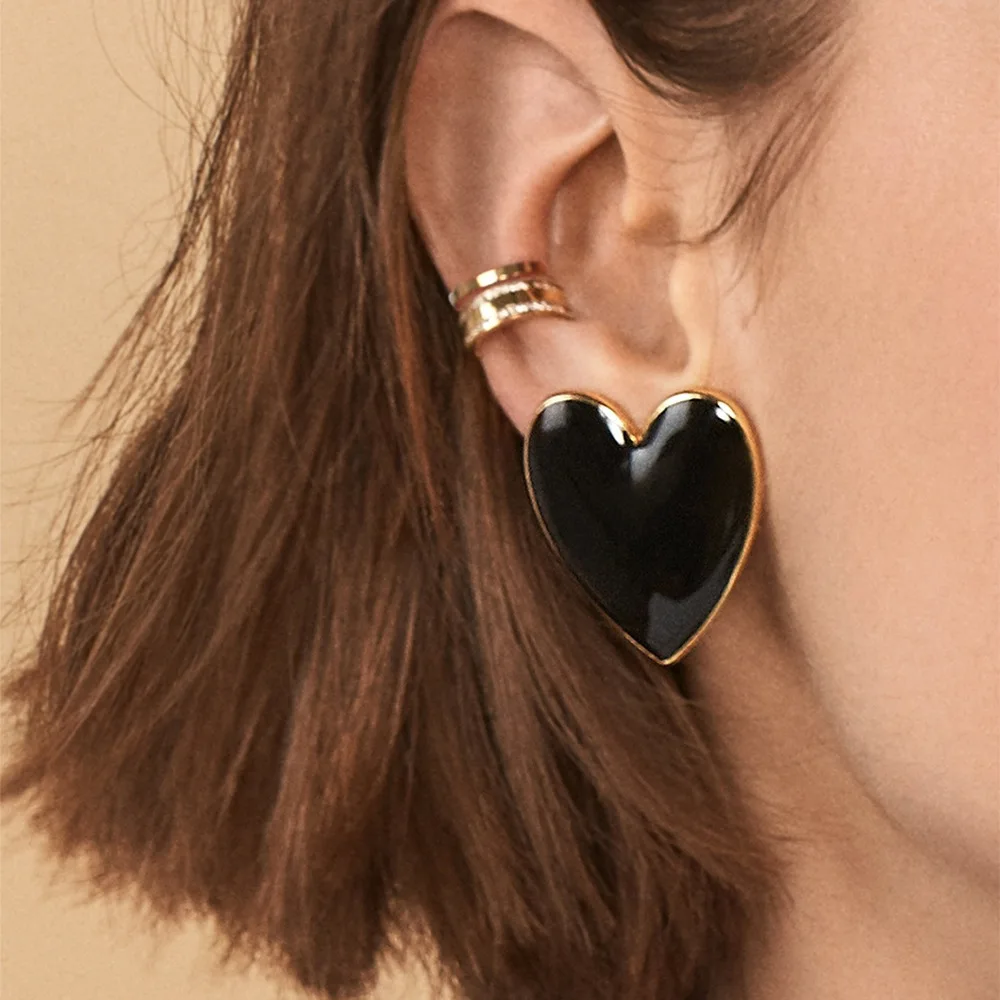 

Miwens 2019 New Bauble Bar Rhinestone Heart Drop Earrings Women Korea Lover Maxi Statement Earrings Elegant Bridal Party Jewelry