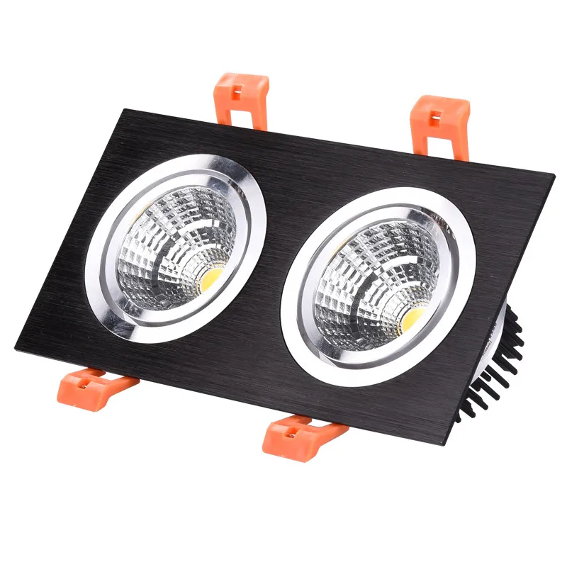 Square Bright Double 2*7W 2*14W Dimmable Square Downlight COB LED Spot light decoration Ceiling Lamp White/Black/Silver Shell Square Bright Double 2*7W 2*14W Dimmable Square Downlight COB LED Spot light decoration Ceiling Lamp White/Black/Silver Shell