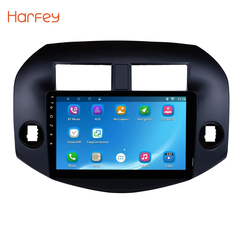 

Harfey 2 Din 10.1 Inch Quad-core Head unit Android 8.1/7.1 GPS Radio For 2007-2011 Toyota RAV4 Support Bluetooth Wifi OBDII DVR