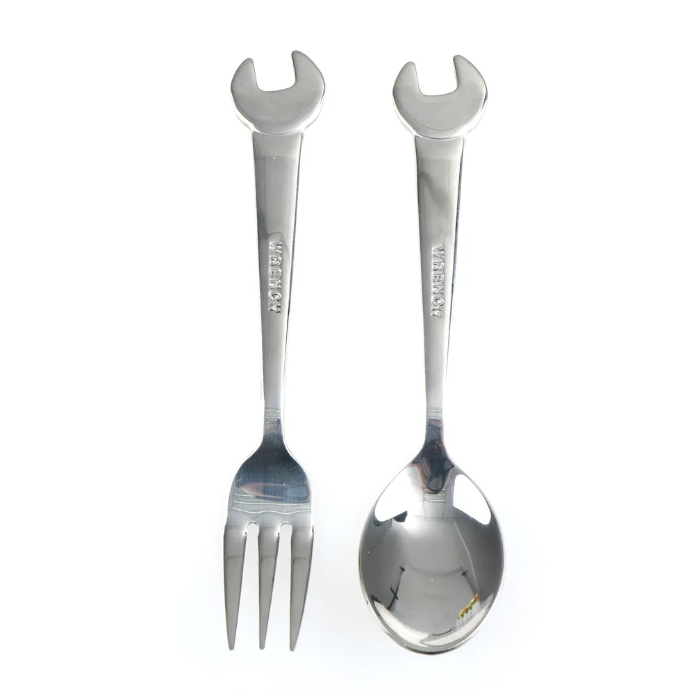 

1PC Creative Wrench Shape Tableware Home Kitchen Stainless Steel Fork Spoon Gift Fruit Dessrt Salad Forks Cutlery