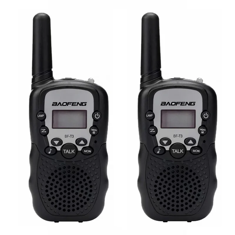 2 шт./компл. Baofeng BF-T3 UHF462-467MHz 22 канала детей Портативный двухстороннее радио приемопередатчик для детей иди и болтай Walkie Talkie “иди и Рождественский подарок - Цвет: Черный