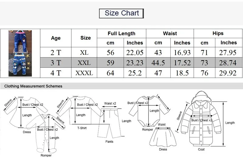 Cartoon Baby Boy Clothes Denim Pants Elastic Waist Casual Printed Toddler Pants Girls Trousers Children's Jeans for 2-4T Unisex