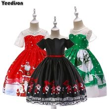 Новые платья для девочек зимнее рождественское платье принцессы Санта-Клауса вечерние платья со снеговиком для девочек 7 8 12 лет