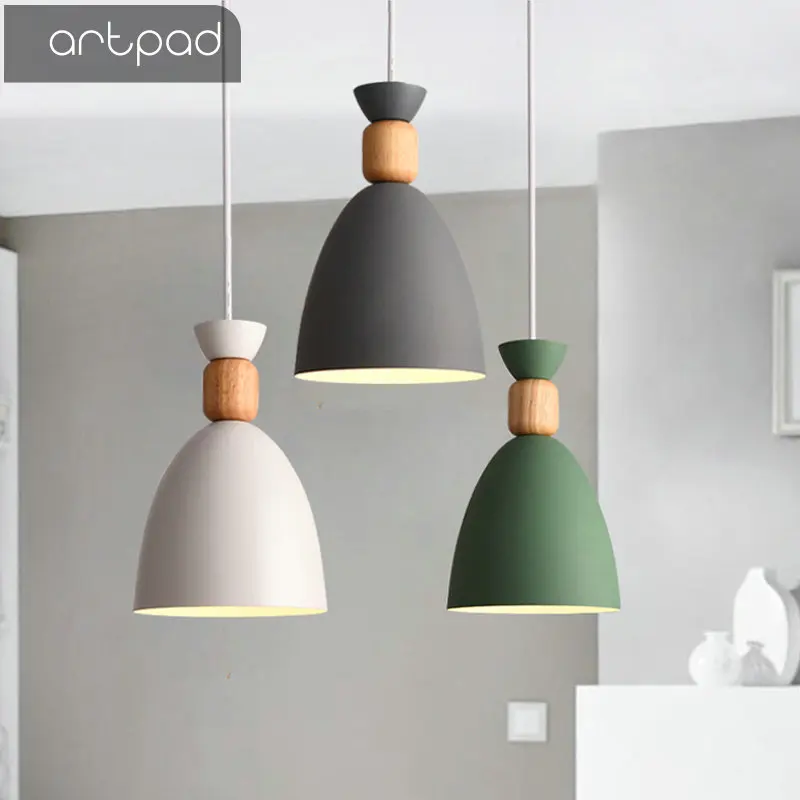 

Artpad Nordic Pendant Light Metal Lampshade E27 LED Dining Room Hanging Lamp for Hotal Restaurant Bar Living Room Lighting Decor