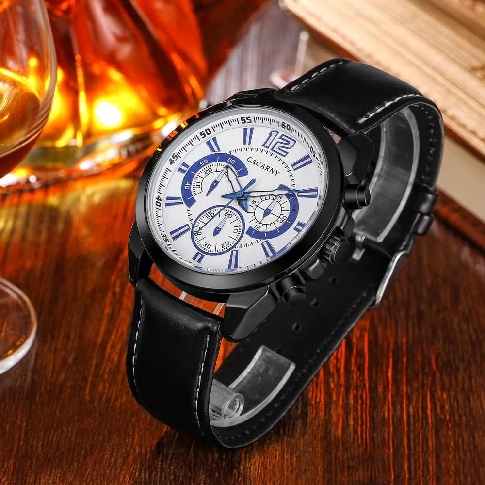 free shipping quartz wristwatches leather strap sports watches casual mens wrist watch black case (2)