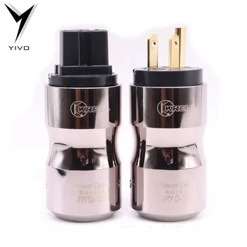 

European American Standard 24k gold plated audio power plug DIY AC Power Electrical 15A Male female connector IEC US EU Plug
