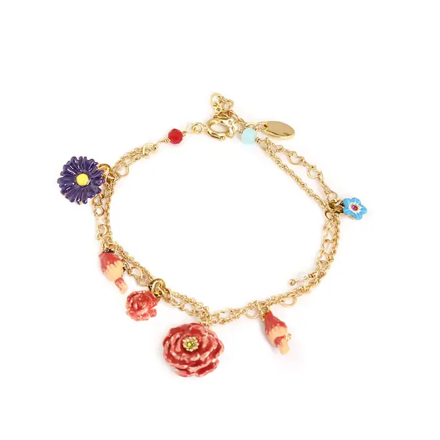 Parrot Whisper Among Spring Flowers Bracelets For Women Charms Parrot Whisper Among Spring Flowers Bracelets For Women Charms Bracelet Femme Bileklik 2018 Fashion Jewelry Bransoletki