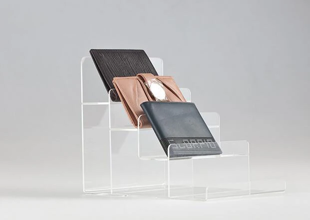 

High quality Four-layer reinforced Acrylic Wallet Display Stand Purse Holder Nail polish cosmetics jewelry shelf rack 2pcs/lot