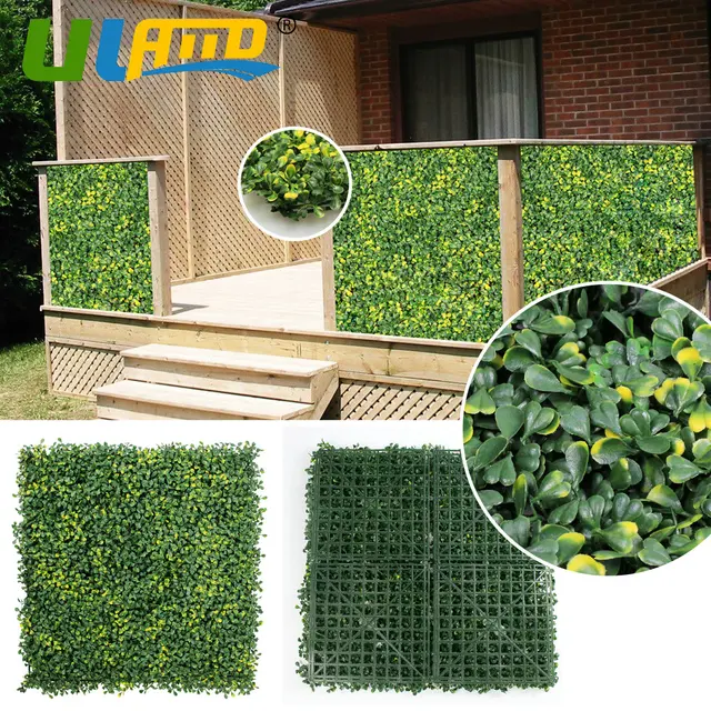 ULAND Artificial Boxwood Hedges 25x25cm/pc Synthetic Privacy Wall