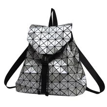 2017new мода Женщины Рюкзак mochila feminina Геометрическая Плед Блесток Женский Рюкзаки Для Девочек-Подростков Bagpack Drawstring Сумка