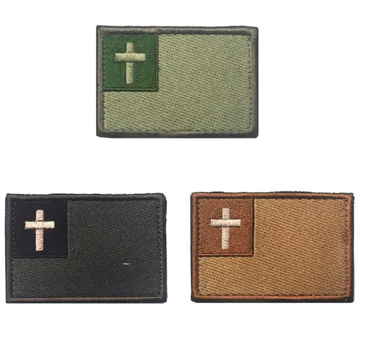 

1pcs Christian flag Patches infidel Crusader Military army patches hook Biker Cross Emblem Tactical embroidered for backpack