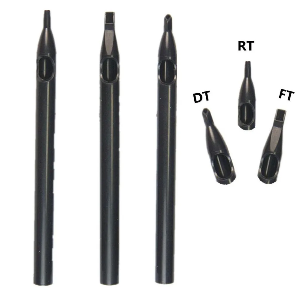 50 шт. черные татуировки Длинные Советы 15RT одноразовые пластиковые длинные татуировки Советы тюбик с насадкой-конусом 15R для татуировки Поставки