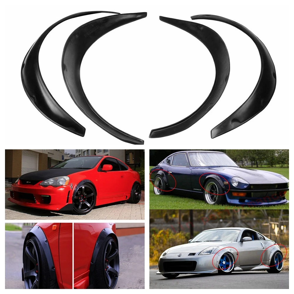 

Universal car 4 Pcs Fender Flares Arch Wheel Eyebrow Protector/mudguards Sticker