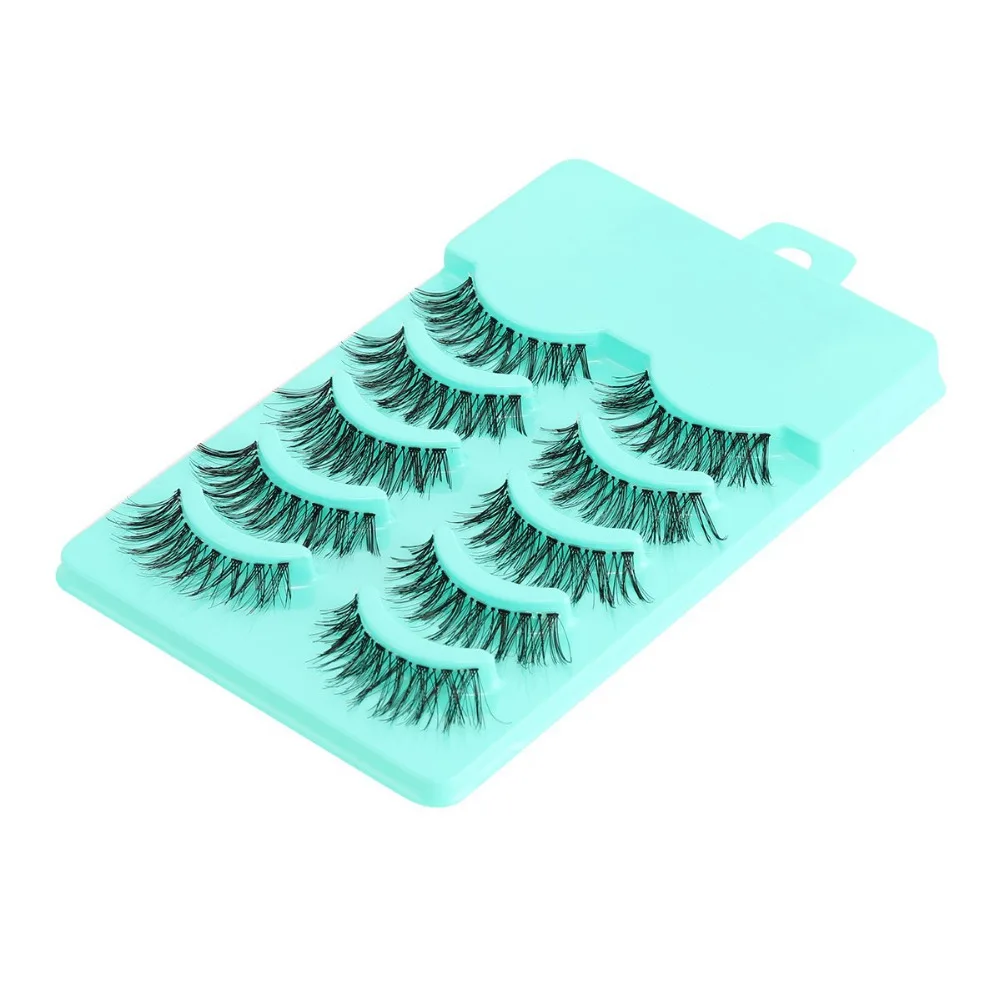5Pairs False Eyelashes Natural Fashionable Girl Black Imported Fiber Long Curly cosmetic Eyelash Handmade Messy Cross Lash | Красота и