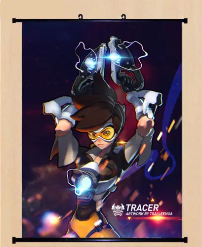 

Cool Game Overwatch OW Tracer Cosplay Poster Wall Home Decor Scroll Gift