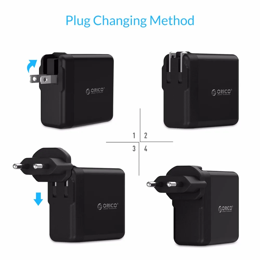 Дорожное зарядное устройство ORICO с 4 USB портами 5 В 6 8 А 34 Вт|wall charger|travel chargerusb travel