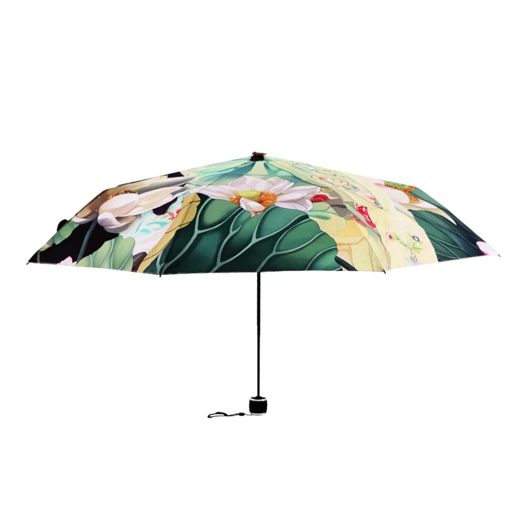 Три складные художественные картины Paraguas для женщин Parosals водонепроницаемые Зонты китайские трагитональные для девочек lIllustration Солнечный зонтик
