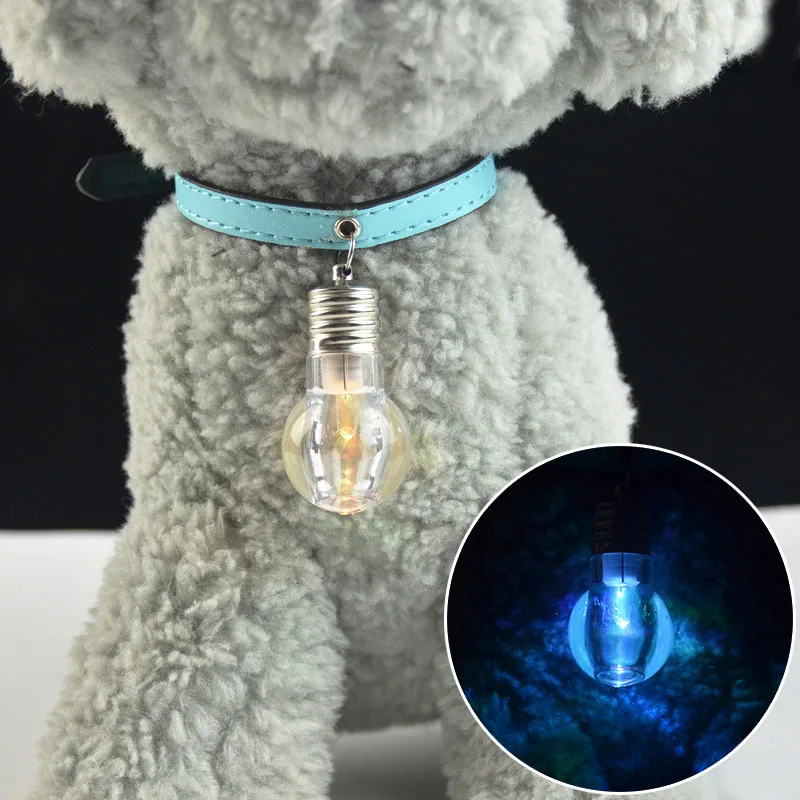 LED Colorful Flashing Grow Pet Cat Dog Collar Pendant LED Light Bulb