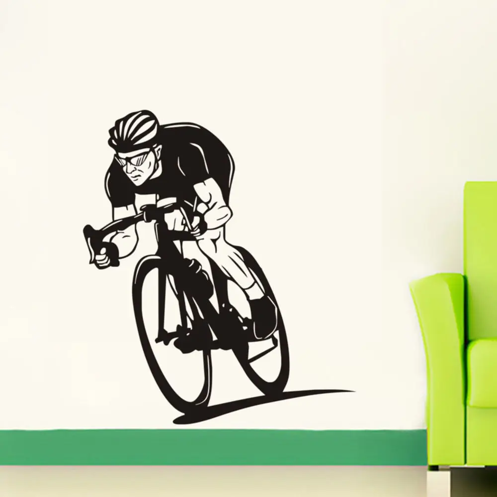 GYM Sports Wall Stickers Riding A Mountain Bike Home Decor Removable Viny For Boys Kids Room DIY Decorative Decal Mural SA053B boys-bike : image GYM Sports Wall Stickers Riding A Mountain Bike Home Decor Removable Viny For Boys Kids Room DIY Decorative Decal Mural SA053B boys-bike