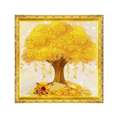 

5d diy Diamond embroidery Rich lucky money tree diamond painting Cross Stitch full Round drill 5D Rhinestone daimond mosaic home