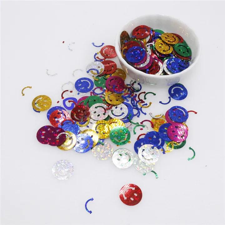 3 30g Smiley Face Sequins For Crafts Paillettes Clothing Leaves Glitter Shell Love Sequin Bag Decor DIY Scrapbooking Accessories