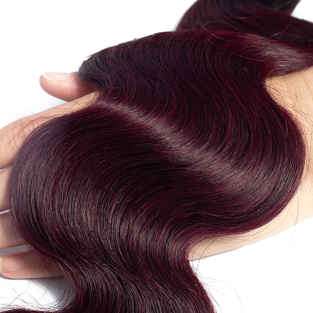 QT Ombre Hair Bundles Human Hair Body Wave Peruvian Body Wave Ombre 1B/ 99J Wine Red Remy Ombre Hair Bundles Free Shipping