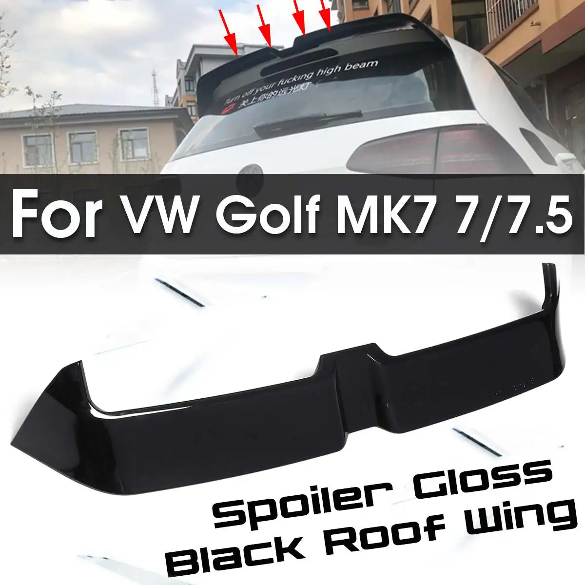 

for MK7 Car-styling Carbon Fiber / ABS Gloss Black Rear Wing Spoiler For Volkswagen for VW Golf MK7 7/7.5