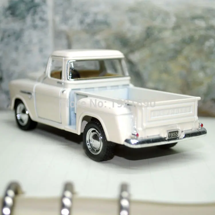 YJ KT 1/32 Scale, игрушки для автомобиля с оттягиванием, США 1955, Chevy Stepside, пикап, литая металлическая модель автомобиля, игрушка для подарка/коллекции/детей