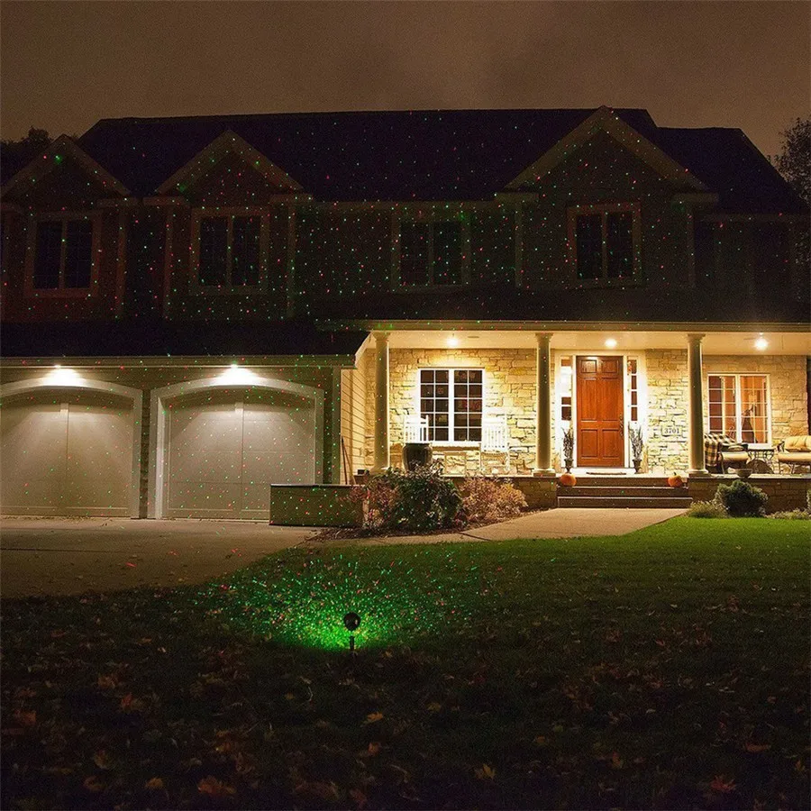 

110V 220V Outdoor Auto Rotating Lawn Light Sky Star Laser Spotlight Light Projector Landscape Park Garden Christmas Lights CA03