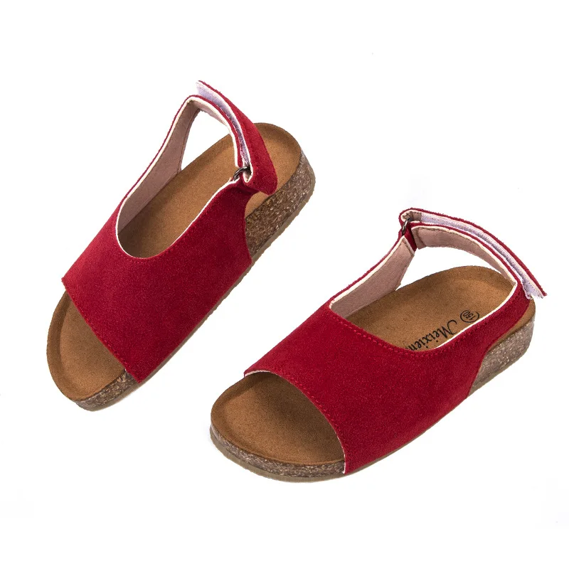 

ULKNN Summer Beach Sandals Literary children's sandals soft non-slip wear casual softwood boys and girls sandals and slippers
