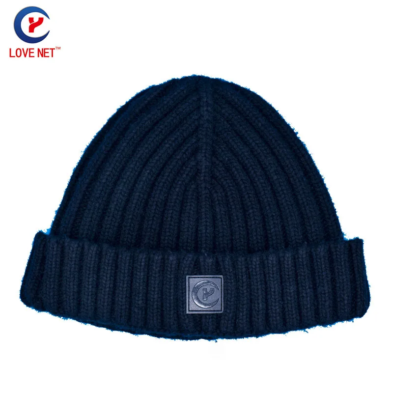 Classical Knitted hemming winter beanie hat for women Thick Cap hats
