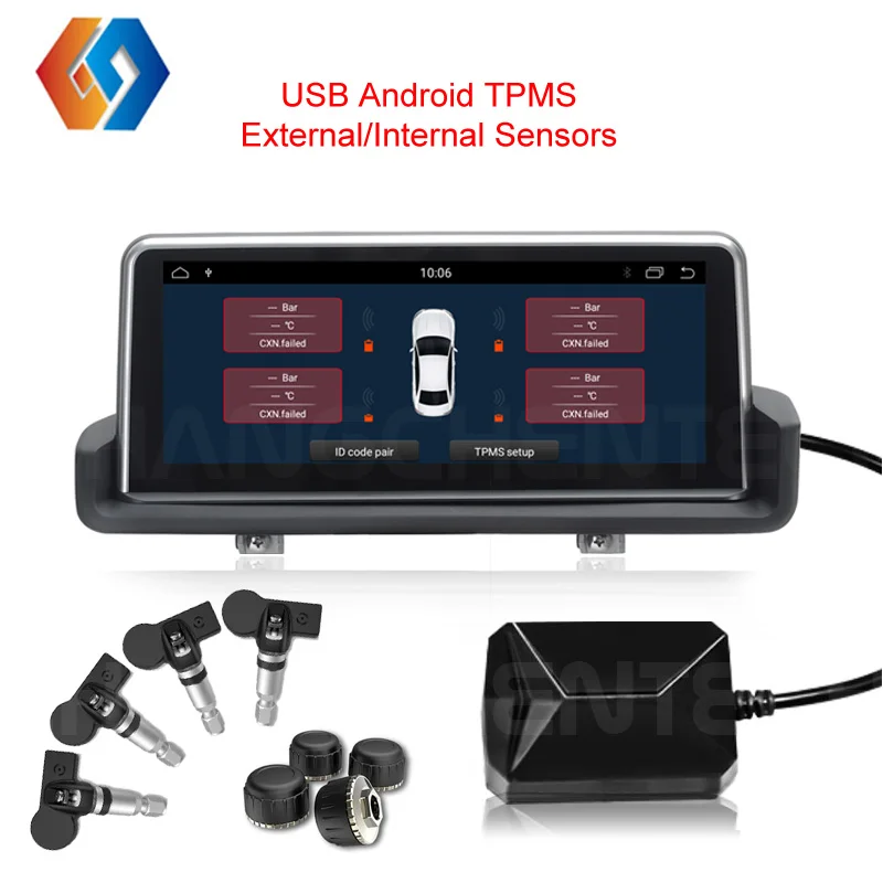 Автомобильный датчик давления в шинах с USB разъемом Android TPMS внутренний или
