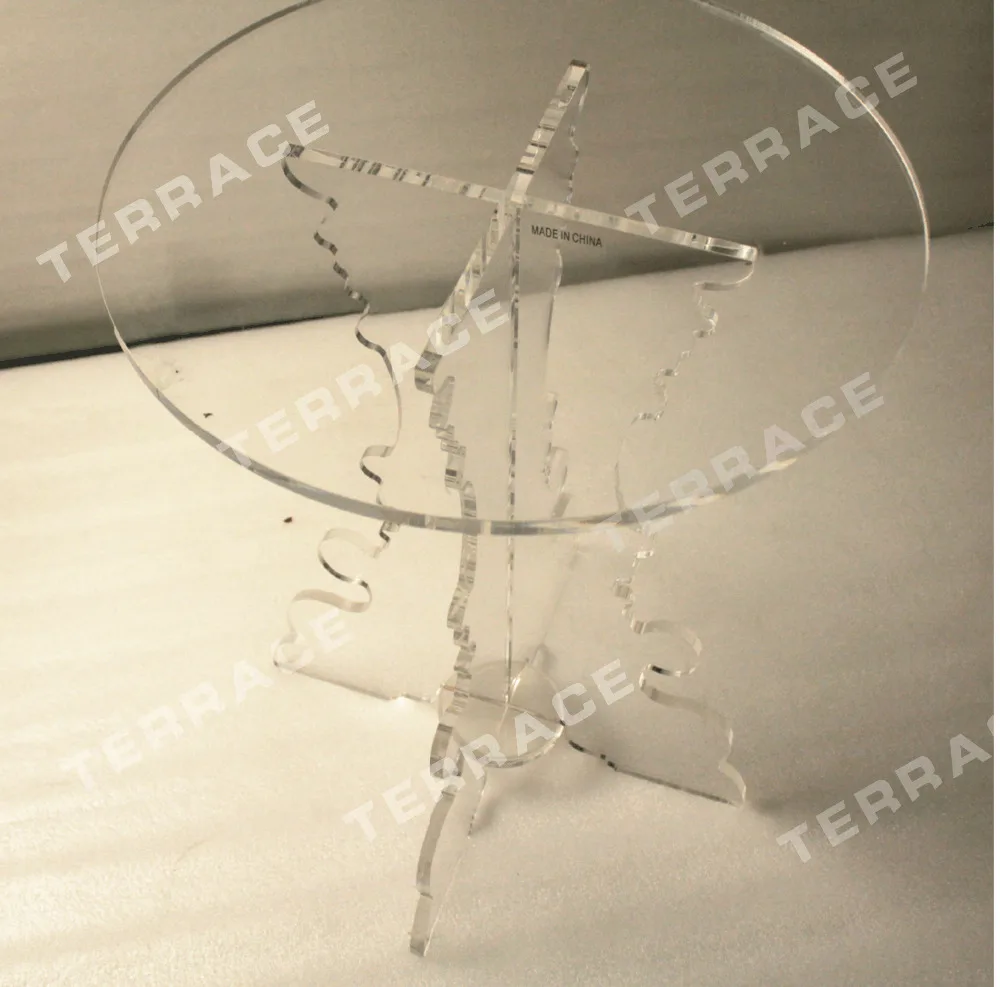 (FREE SHIPPING) Vantage Acrylic Coffee Table,Round Lucite Accent Tables Unfolded