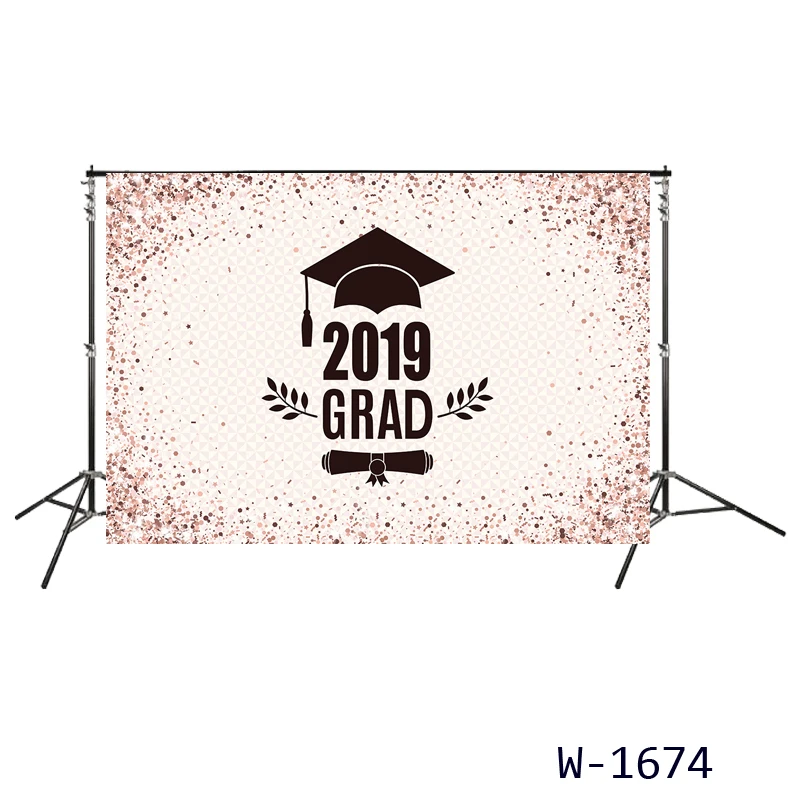 

Graduation Party Backdrop Congrats Grad Sign Banner antique pink Confetti prom night Celebration photography background booth