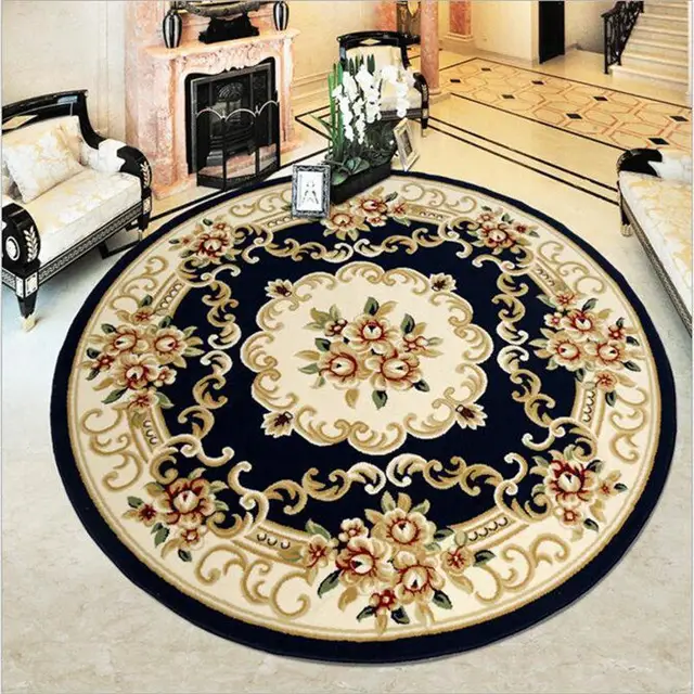 200X200cm European Style Classical Royal Floral Luxury Large Soft Round