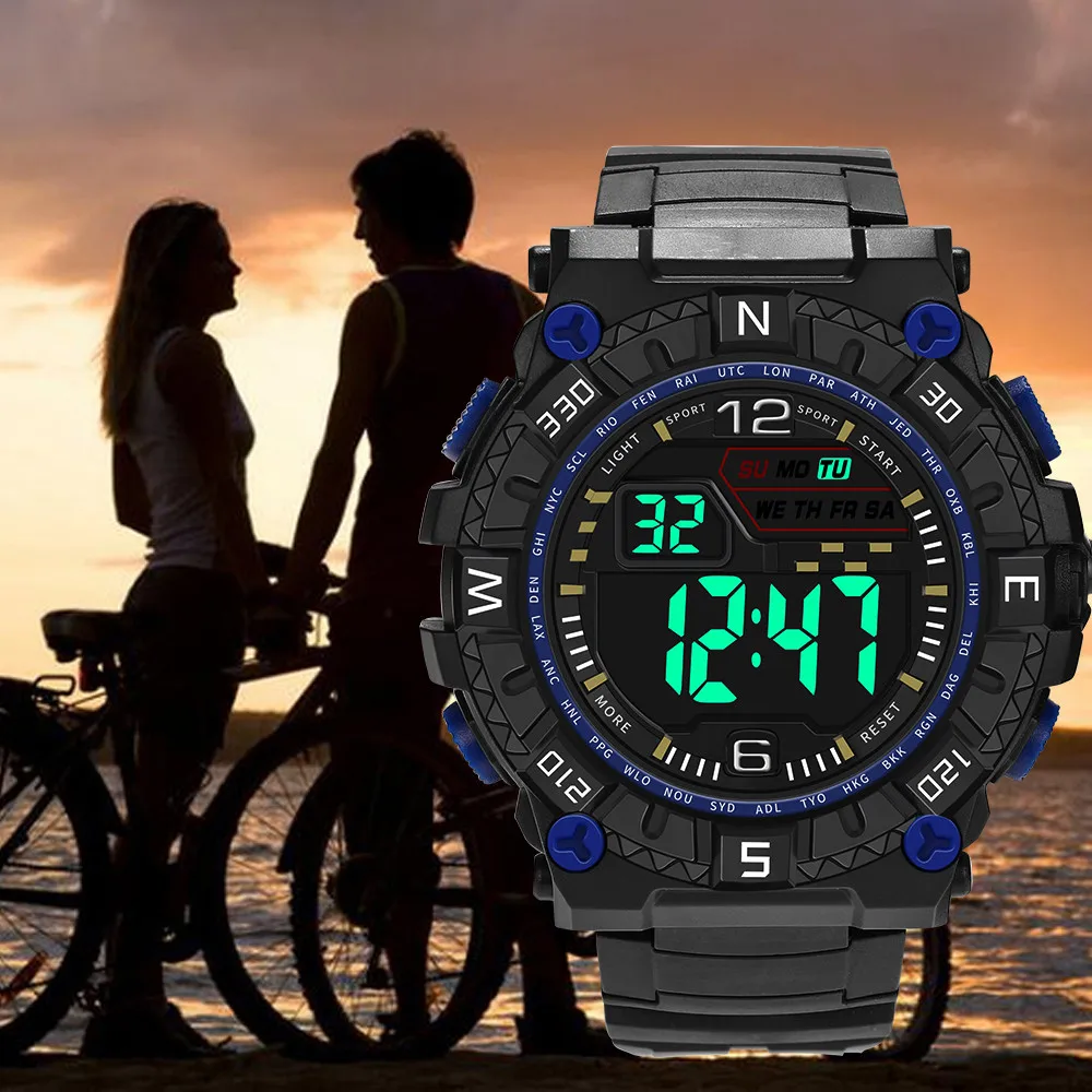 Duoblu часы для мужчин унисекс светодио дный LED электронные спортивные весы калорий шагомер Хронограф Открытый часы skmei relogio подарок p