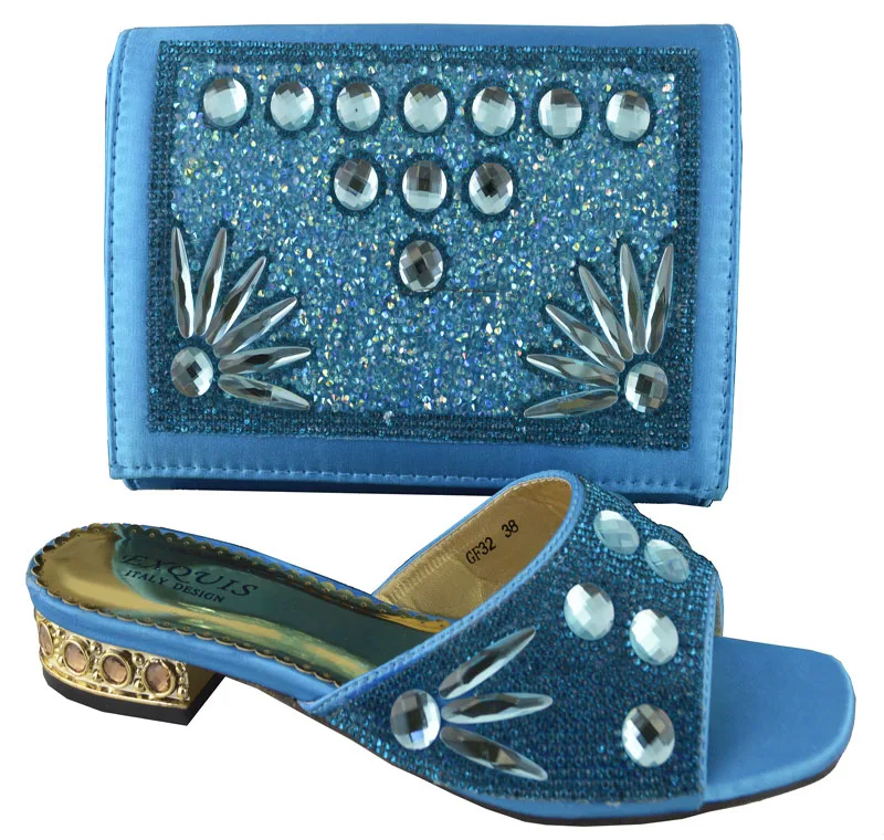 Fashion design GF32 italian shoes and matching bags for wedding party Nigeria design for African lady