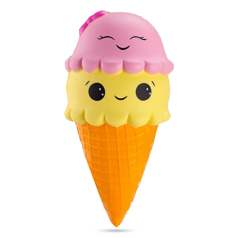 Colorful Kawaii Cute Squishy Ice Cream Scoop Slow Rising Jumbo Food Squishies Cream Relief Stress Squeeze 3