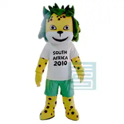 Леопардовый ростовой костюм Пантеры 2010 Южная Африка Кубок мира Mascotte Zakumi Costum Необычные футбольные игры представление платье для взрослых