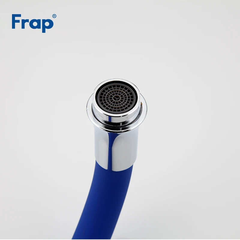 Frap Silica Gel Nose Multi-color handle cover Any Direction Kitchen Faucet Cold and Hot Water Mixer White Spray paint F4034F7253