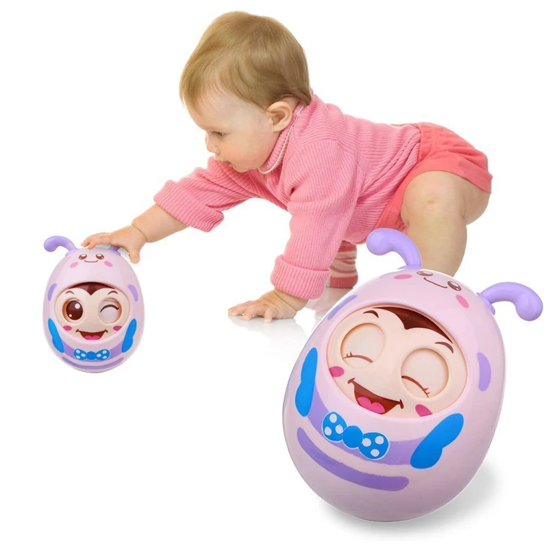 Детские переносные погремушки дверной звонок Blink Eyes Tumbler Roly-poly силиконовый Прорезыватель для зубов игрушка веселье для новорожденных