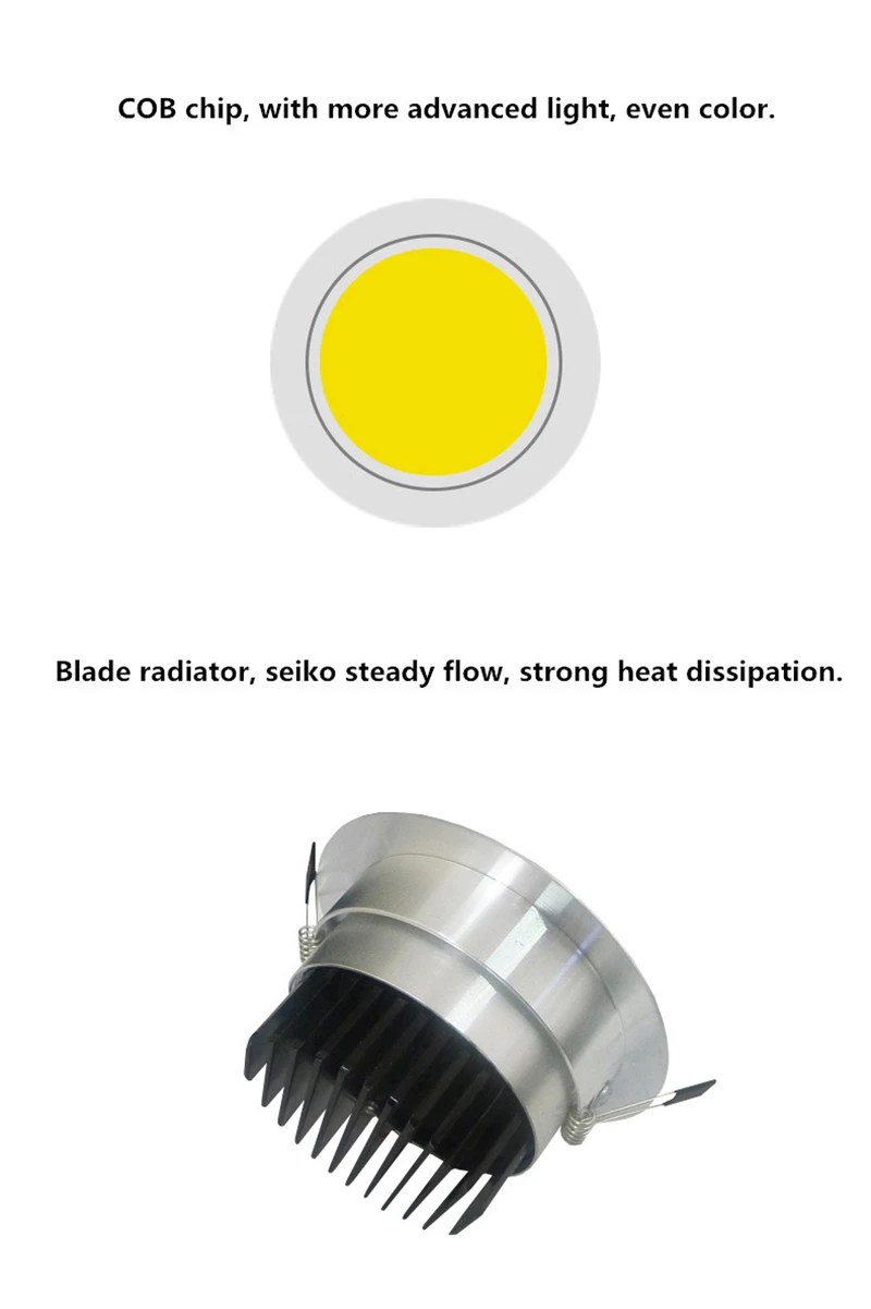 1PCS Dimmable COB Downlight Ceiling Spotlight 5W 7W 9W 12W AC85-265V Ceiling Recessed LED Ceiling Lamp Indoor Lightin