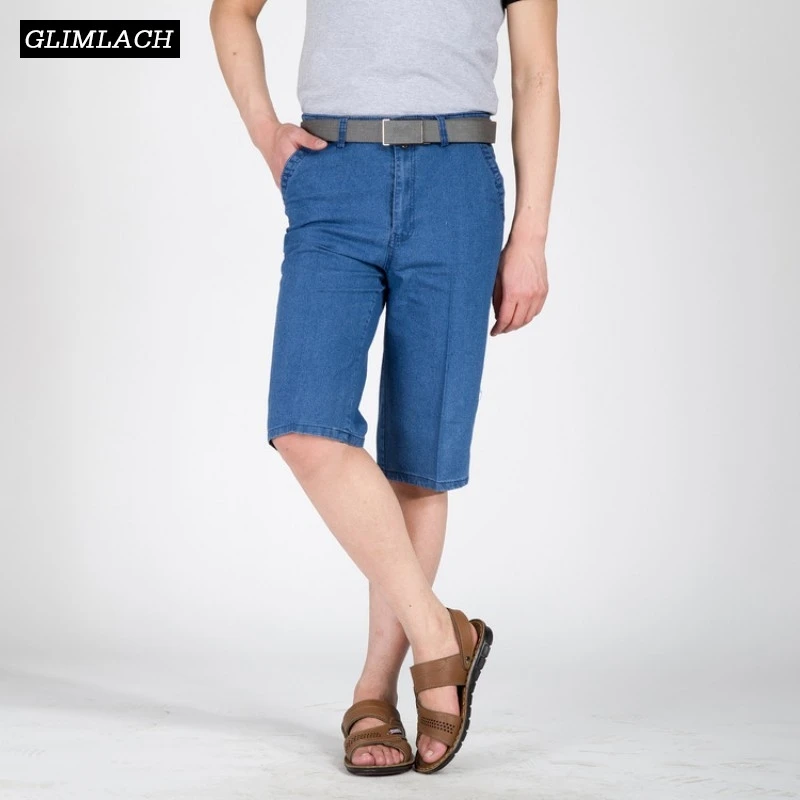 2019 Классические джинсовые шорты мужские летние Повседневное тонкий прямой высококачественный короткие мужские брюки бренд Свободные