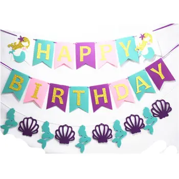 

3 PCS Under the Sea Happy Birthday Banner for Birthday Party Decorations