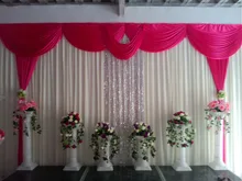 NEW Designed Wedding Backdrops with luxurious Rose carmine Swag for Wedding Decorations 3m 6m with sequin