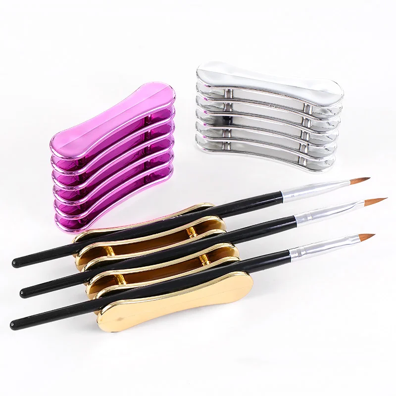 

Mtssii Nail Art 5 Grids Acrylic Clear Rack Shelf Painting Brush Pen Rest Holder Stand Display Carrier Storage Tips Salon Manicre