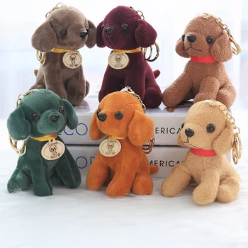 

12cm Cute Dog Plush Pendant Soft Stuffed Cartoon Animal Dog Toy Keychains Doll Bag Pendants Kids Girls Birthday Christmas Gifts