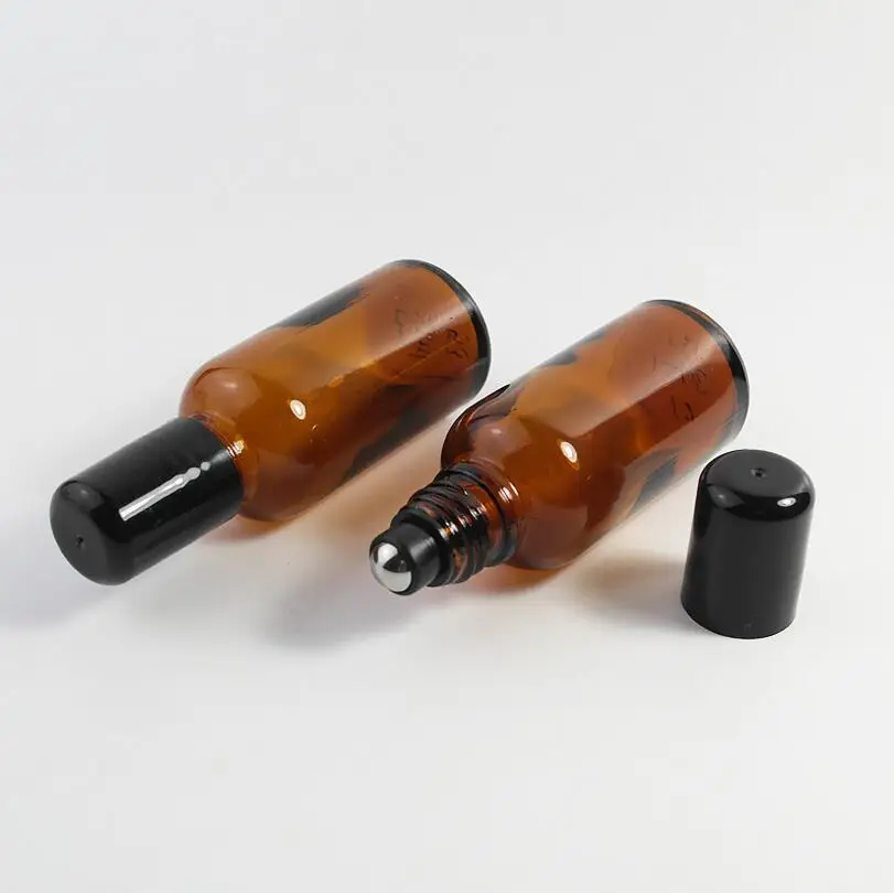 Wholesale 30ml Amber Roll On Perfume Glass Bottle Brown Roll on Vials