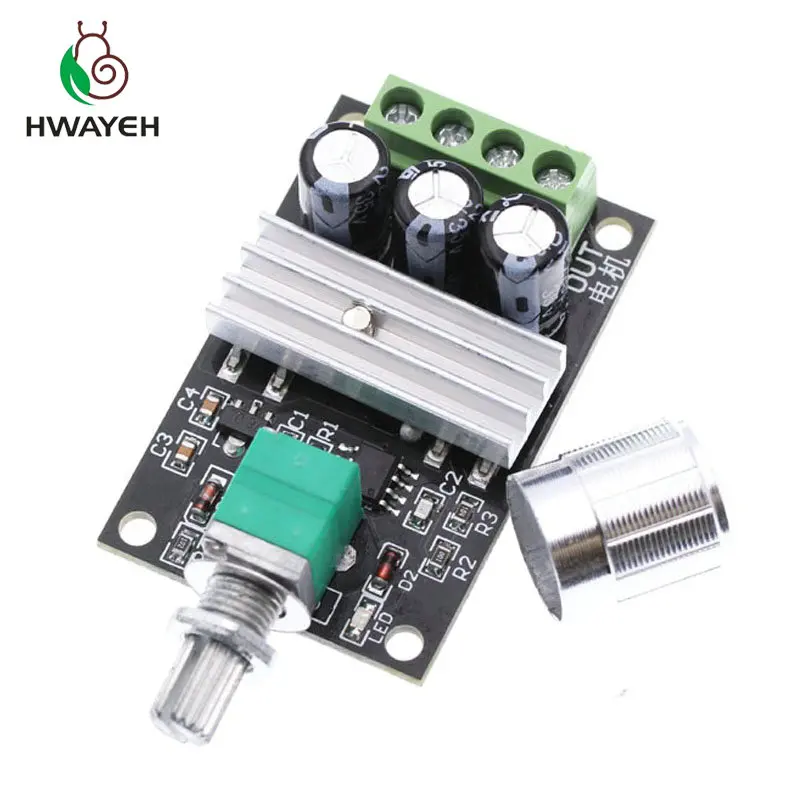 

1pcs DC 6V 12V 24V 28VDC 3A 80W PWM Motor Speed Controller Regulator Adjustable Variable Speed Control With Potentiometer Switch